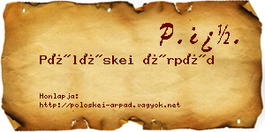 Pölöskei Árpád névjegykártya